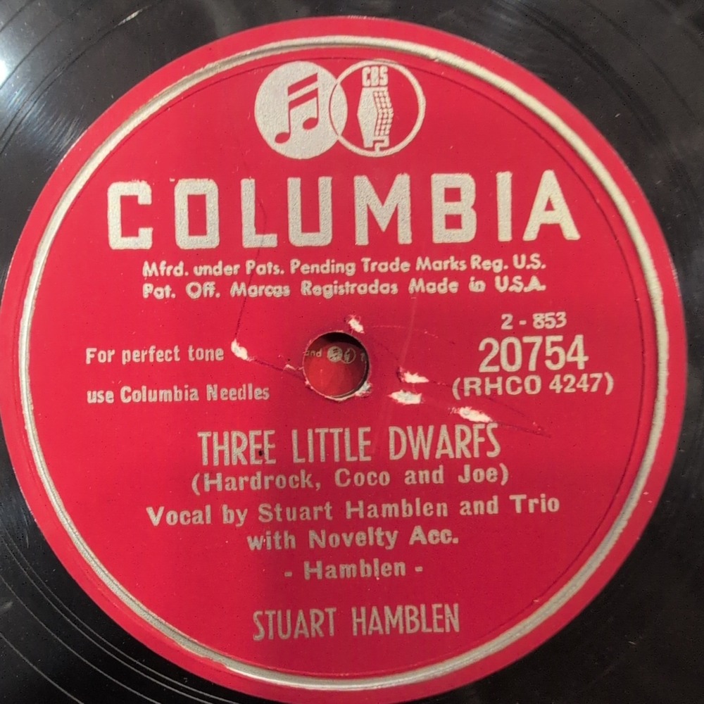 Stuart Hamblen You Cant Kiss Santa Goodnight Three Little Dwarfs 78‎ RPM Record - Picture 2 of 2